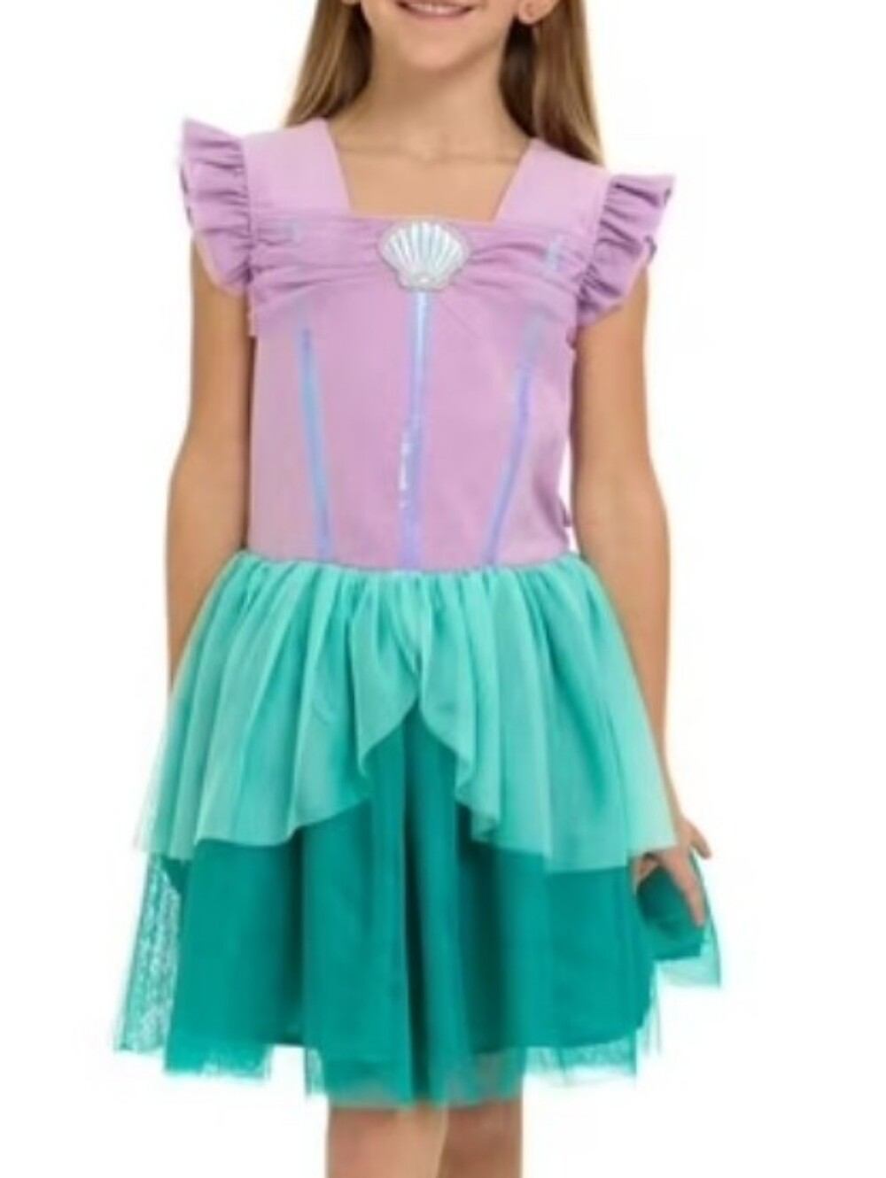 Disney The Little Mermaid Princess Tutu Velour top Tulle Skirt Dress 4 NWOT
